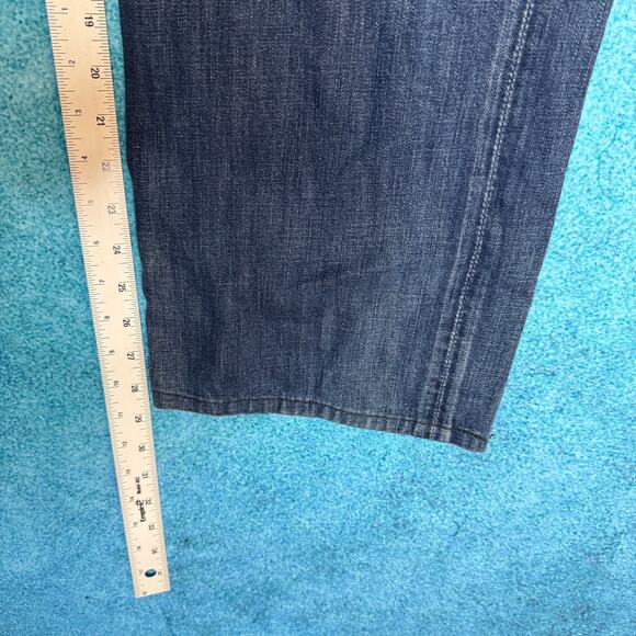 7 For All Mankind Men’s Jeans 33x29 Blue Relaxed Straight Button Fly Made in USA - Picture 6 of 16